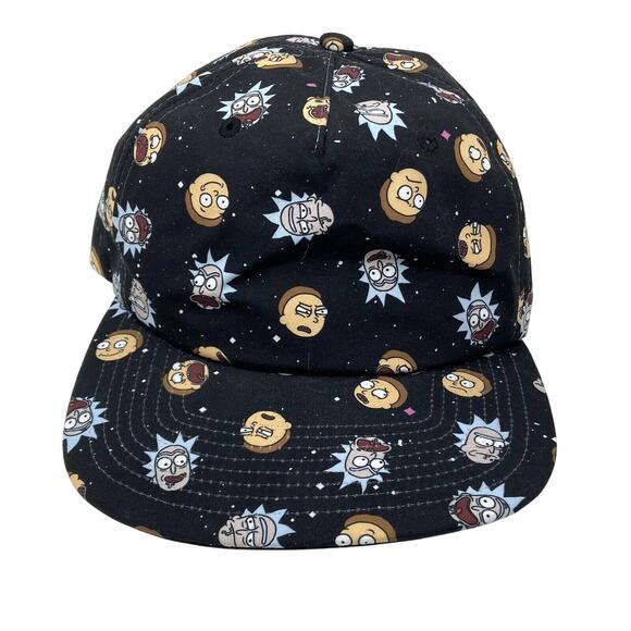 Rick & Morty Snapback Baseball Hat Cap Black Adjustable - Picture 1 of 4
